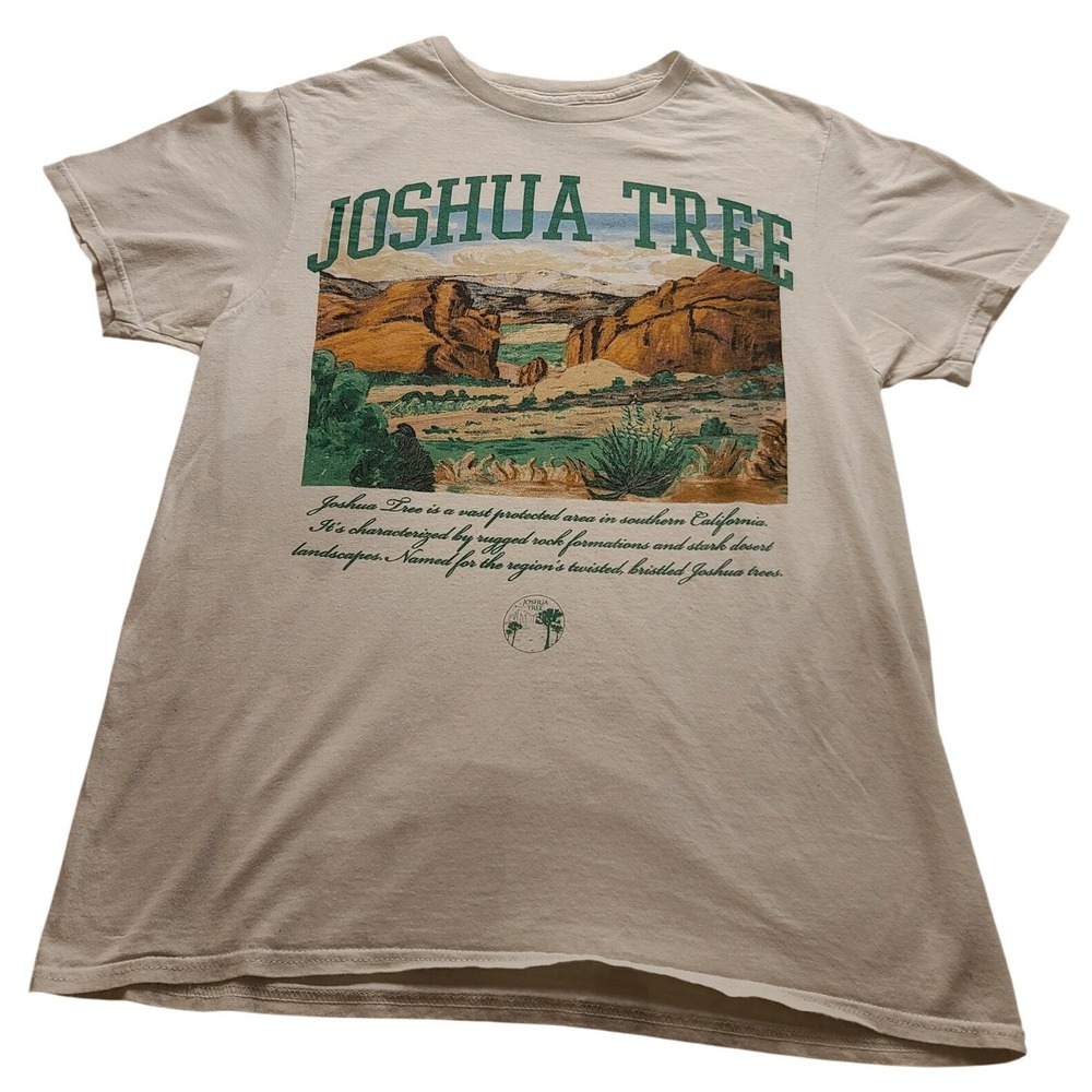 Joshua Tree National Park Graphic T-Shirt Men's XL White Desert Nature Souvenir